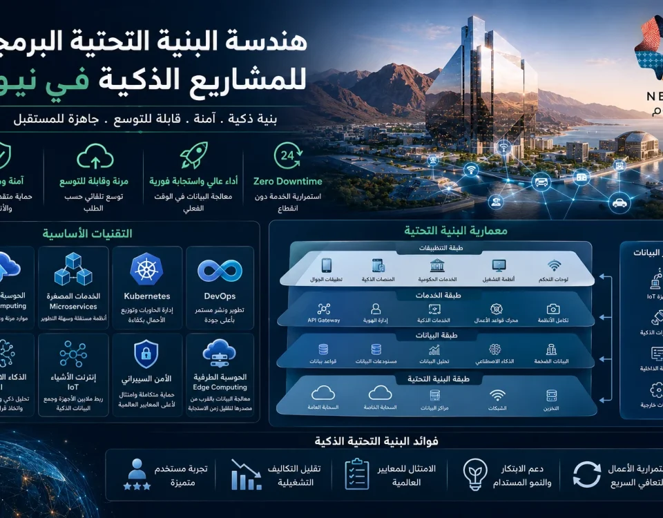 ChatGPT Image Jun 29 2026 03 16 56 AM هندسة البنية التحتية البرمجية للمشاريع الذكية في نيوم