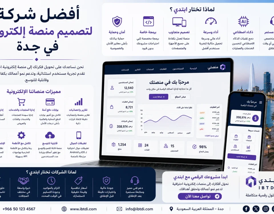 Codex Image 30 Aug 2026 05 51 19 أفضل شركة لتصميم منصة إلكترونية في جدة